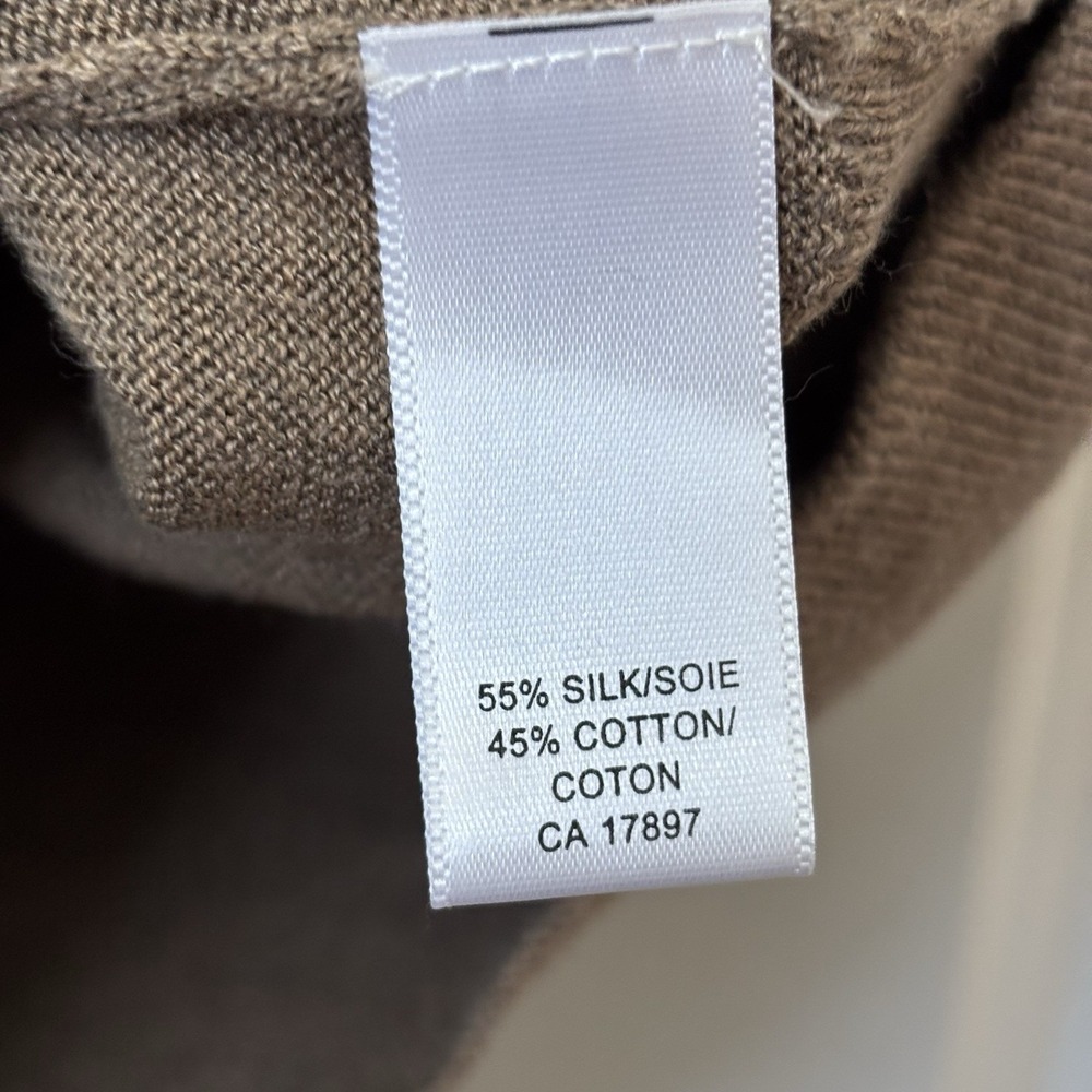 Banana Republic Turtleneck Mockneck Womens M Silk Cotton Knit Beige Tan - Picture 3 of 7